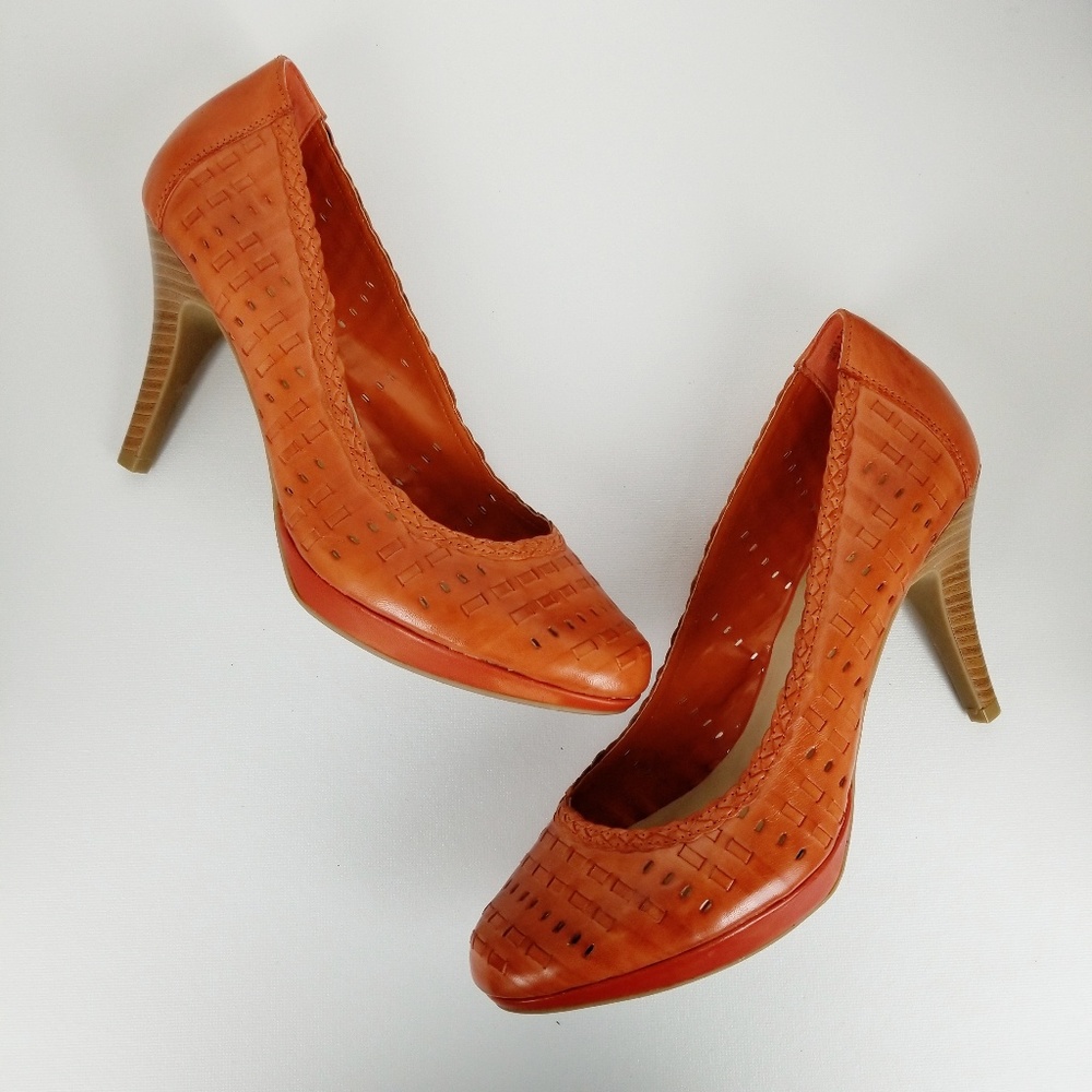 Andrew Geller | leather | platform | orange